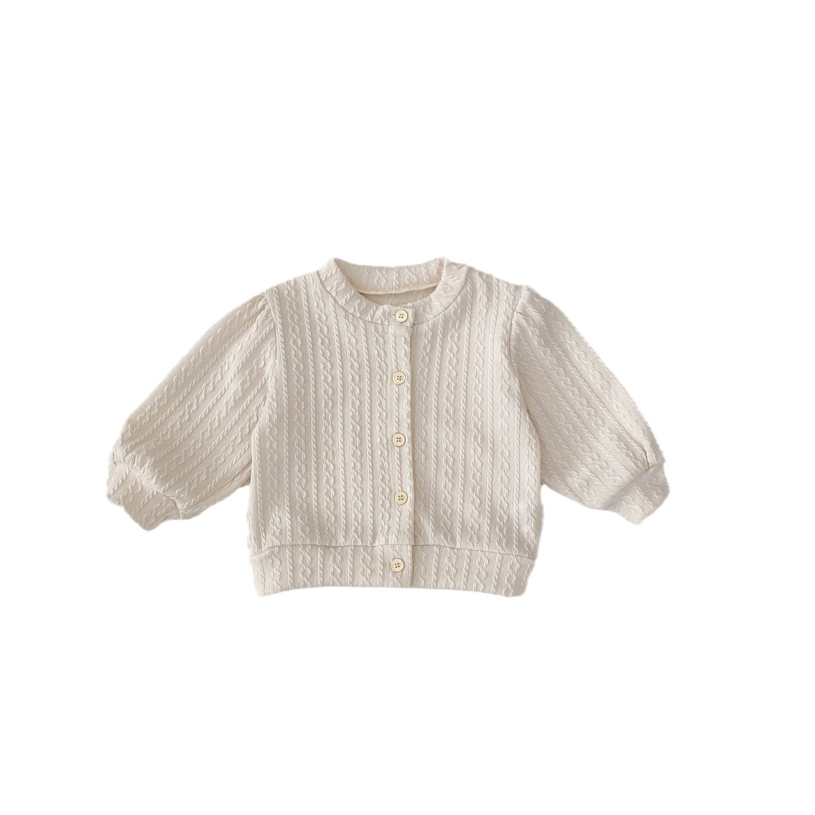 Jesenski set od tri dijela za djevojčice 2024. s čipkastom majicom s ovratnikom, mrežastim hlačama i jednobojnim žakard kaputom, Taken_voghion.com