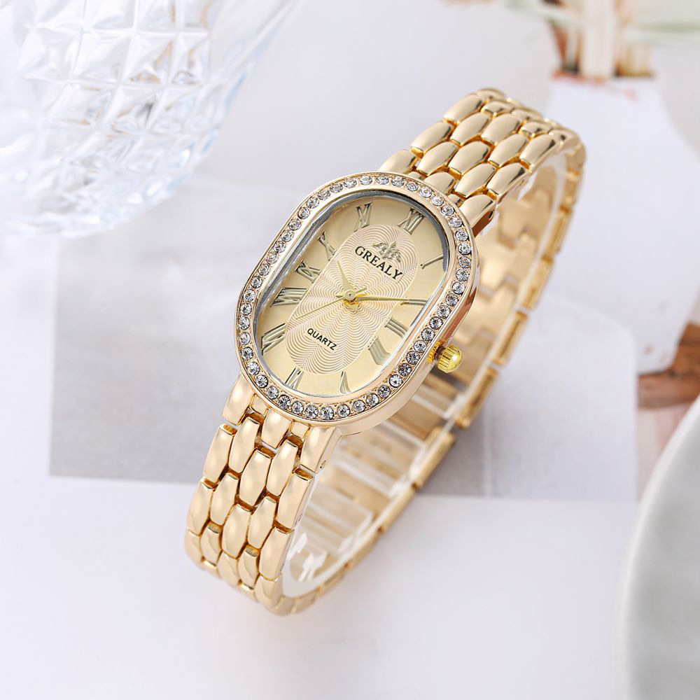 Nuevo reloj de lujo transfronterizo con diamantes de imitación para mujer, esfera multicolor en forma de barril, temperamento de moda, cinturón de acero romano, reloj para mujer image 3