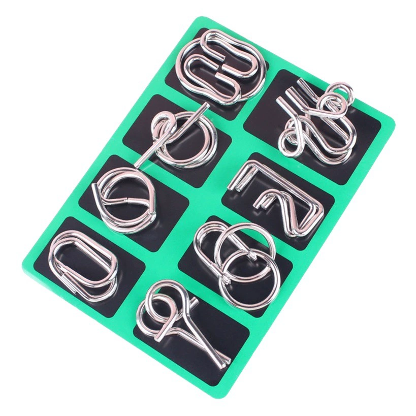 Тщательно отобранный набор из самых популярных развивающих головоломок «Девять звеньев», увлекательные головоломки для развития мышления с разнообразными стилями, детские развивающие игрушки.