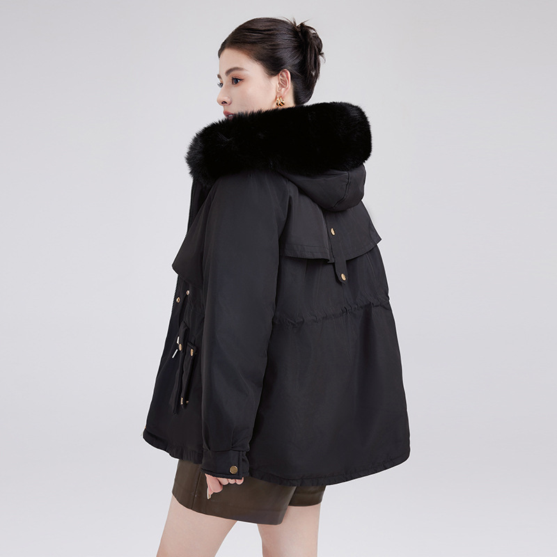 Paquete de algodón de mujer mediano largo invierno 2024 nuevo chaqueta de algodón de pluma pequeña chaqueta de algodón de moda