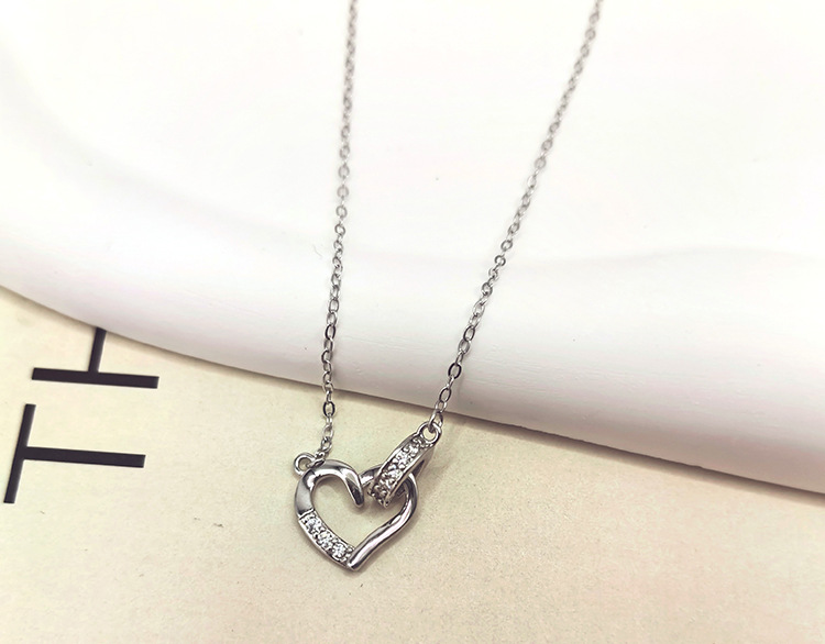 925 Sterling Silver Material 925 Sterling Silver Heart Shape Pendant Necklace