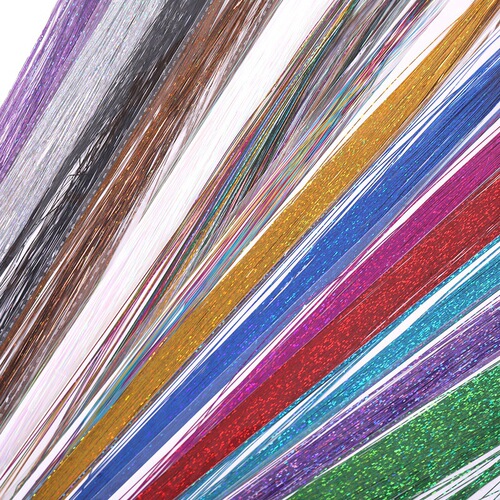 Colorful golden silk bright silk fantasy colored silk hair extensions Korean nightclub flash laser color wig wholesale