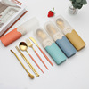 Straw stainless steel for elementary school students for traveling, handheld set, tableware, Birthday gift