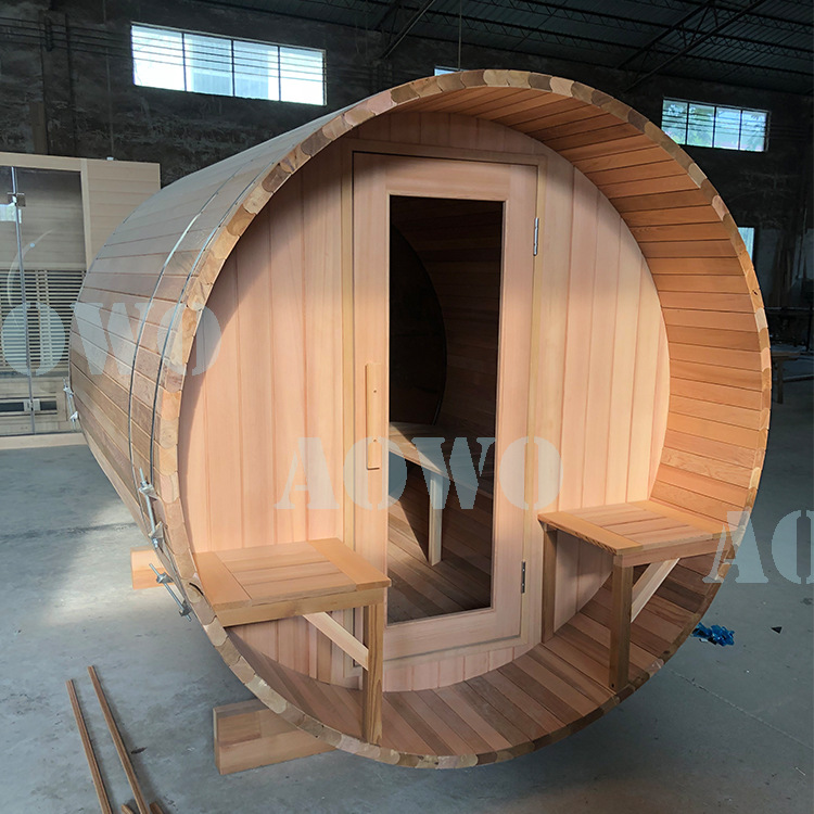 Al Aire Libre barril sauna sala de madera de cedro material seco sala de vapor al aire libre jardín sudoración multi-Persona sauna caja de vapor