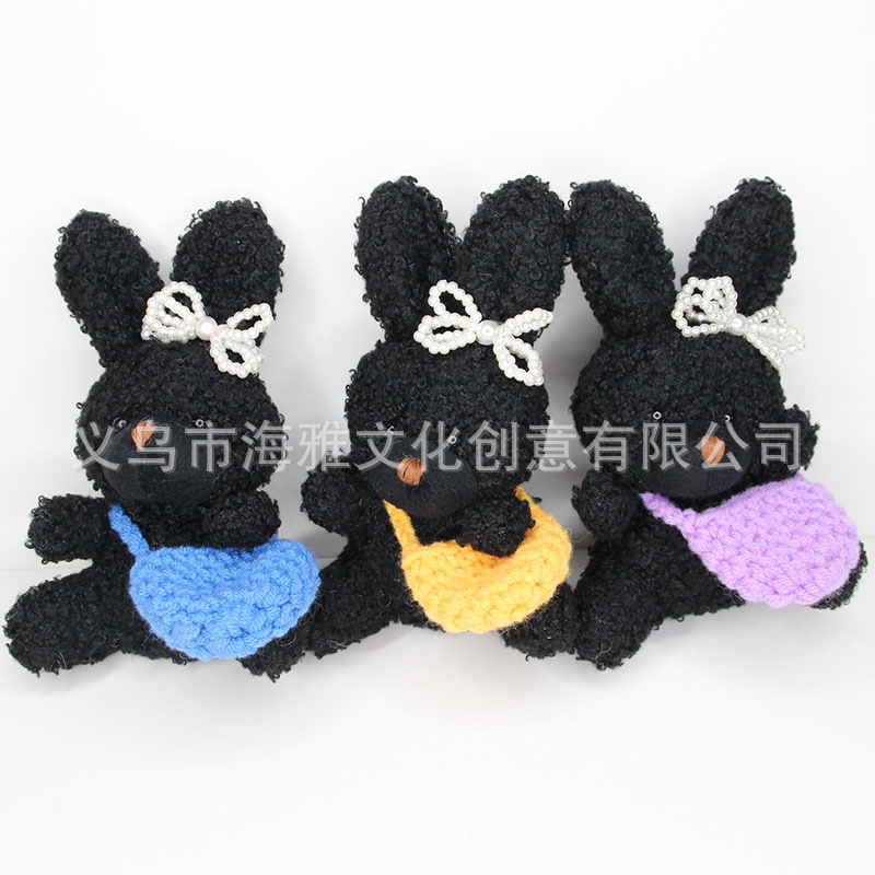 Estilo coreano medio 12CM conejo rizado TikTok popular del nudo arco mochila colgante teléfono móvil bolsa de coche adornos