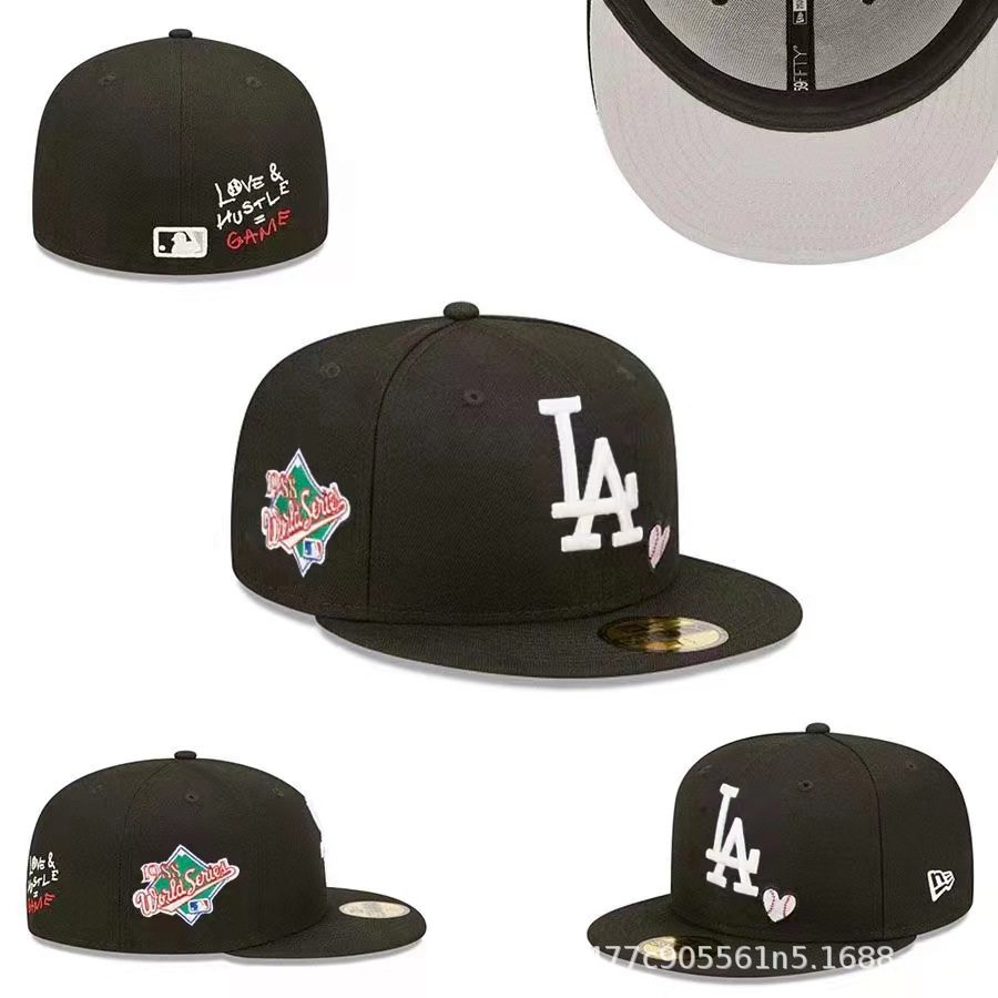 Nueva gorra de béisbol de LA con visera plana, gorra deportiva informal de estilo hip-hop cerrada, gorra de talla moderna de estilo coreano, gorra unisex bordada.