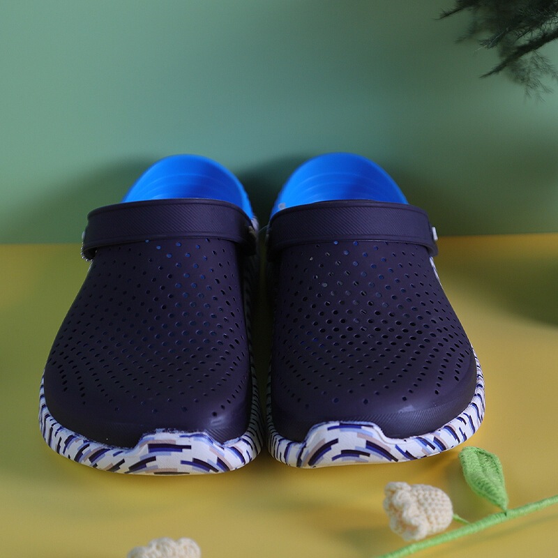 Icroos Literide Colorful Transfer-Printed Crocs Flat Sandals for Men and Women, Couple's Beach Clogs