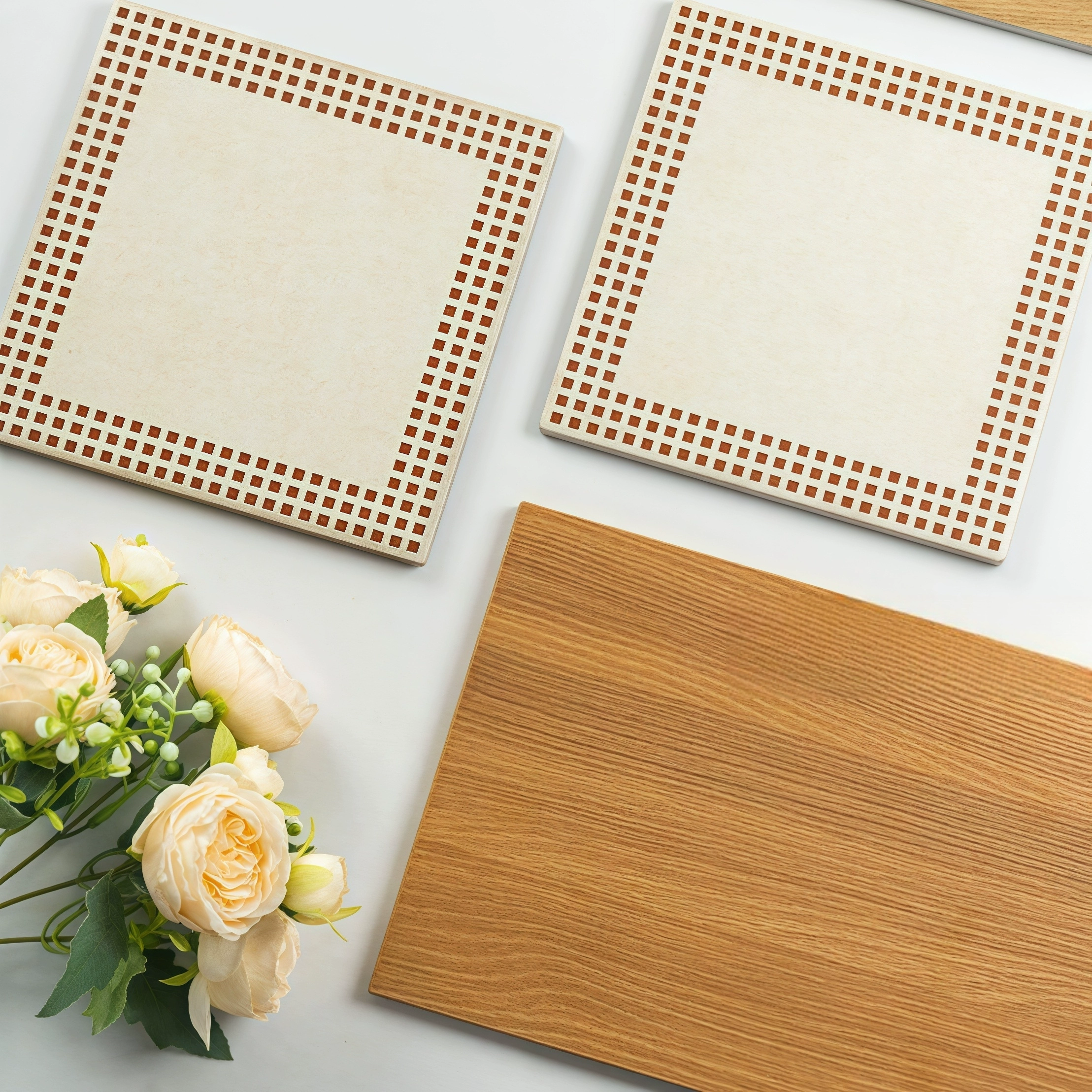 Простой кремовый стиль, теплый цвет, кирпич, карамельный цвет, плитка, полностью фарфоровая мозаичная плитка, клетчатая плитка, кафе, ванная комната, нескользящая