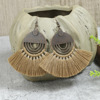 Earrings, ethnic metal woven retro set with tassels, European style, ethnic style, wholesale