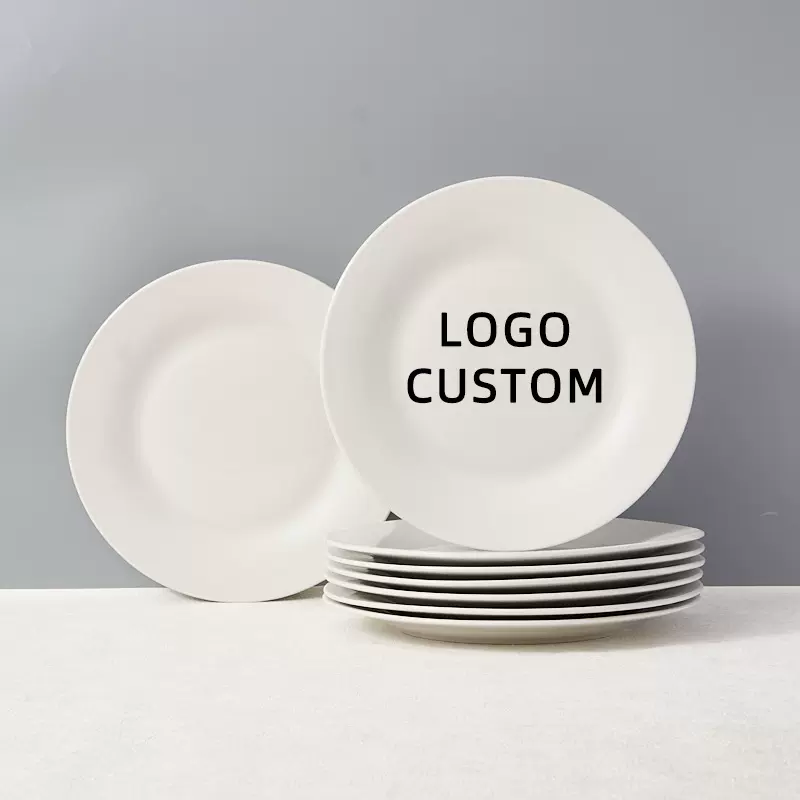 平盘10.5英寸餐盘简约家用陶瓷餐具酒店餐厅陶瓷盘外贸出口盘子