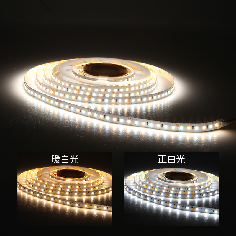 2835120灯带12V24V低压调光调色酒店浴室镜镜柜灯条双色温可调