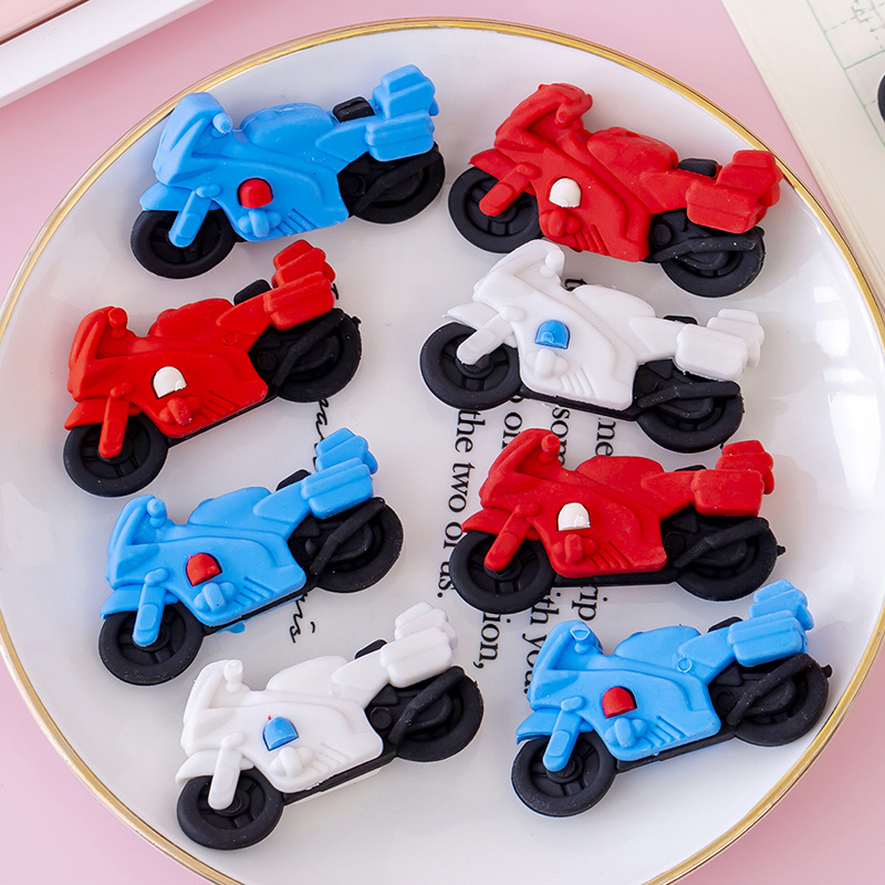 Creativo de la motocicleta forma borrador kindergarten dibujos animados lindo borrador lápiz borrador Escuela Primaria estudiante premio pequeño regalo