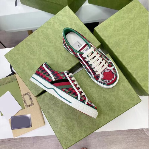 G Brand Embroidery 1977 Retro Canvas Shoes High Version Old Flower Striped Unisex Casual White Sneakers