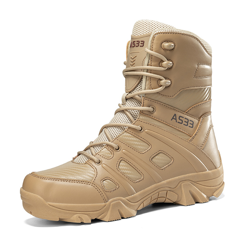 Botas de entrenamiento de fanáticos militares de hombre de gran tamaño transfronterizo, botas tácticas de campamento al aire libre, botas tácticas de montaña de senderismo