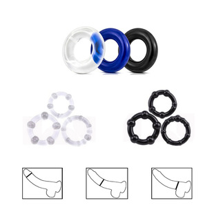 With beads penis lock fine extension ring time ring crystal particle ring fun ring three-color ring male adult utensils wholesale