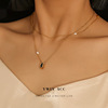 Black suntan oil, zirconium, stone inlay, brand universal design necklace from pearl, European style, South Korea