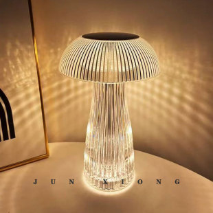 Cross-border romantic gift crystal rose lamp atmosphere lamp high acrylic table lamp creative touch gold night light