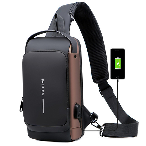 Waterproof Men's Motorbike Bag Password Anti-Theft Chest Bag Men's Bag Single-Shoulder Bag Sports Single-Shoulder Casual Multi-Function Crossbody Bag