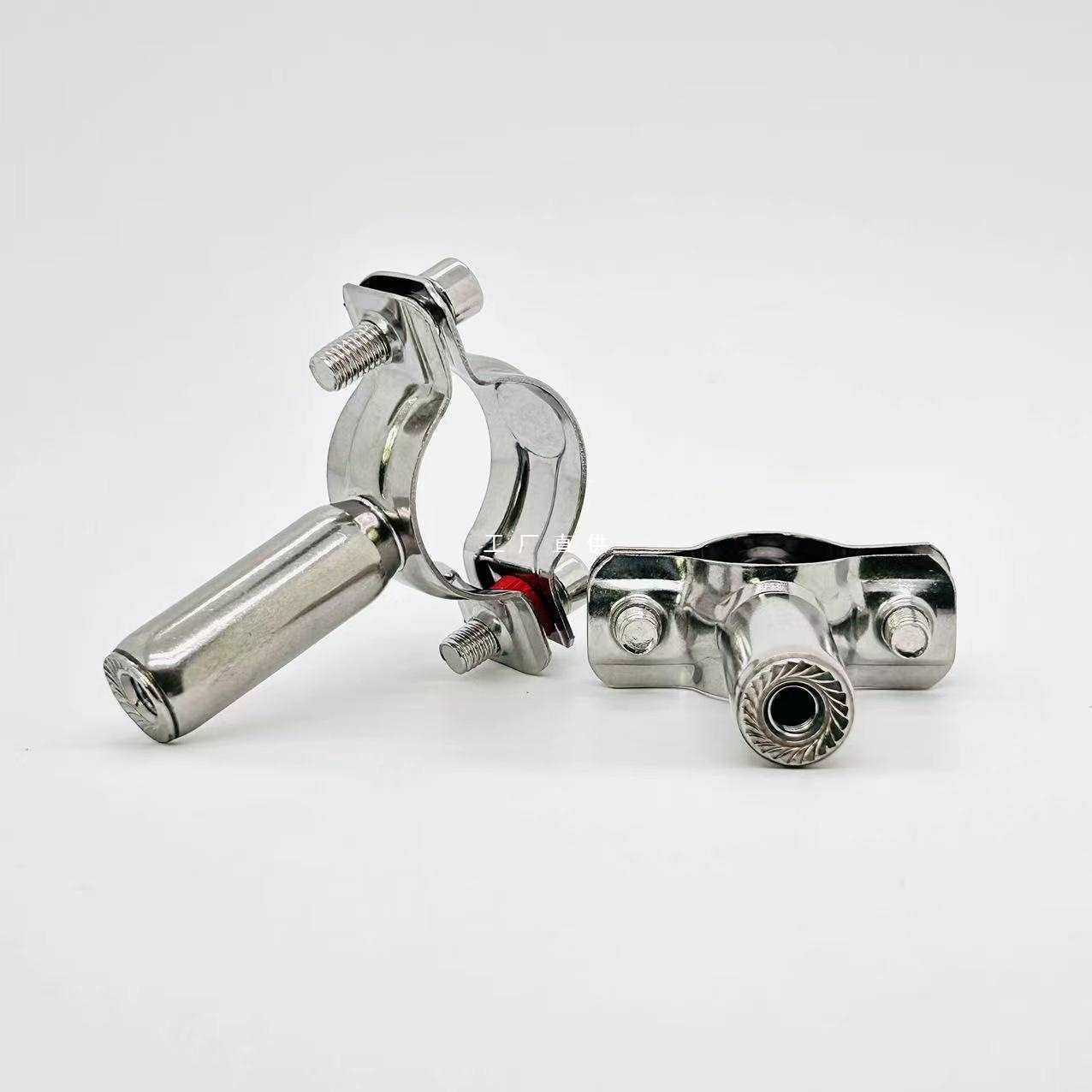 304内螺纹管子夹不锈钢支撑架内丝管夹固定管卡夹子调节伸缩支架