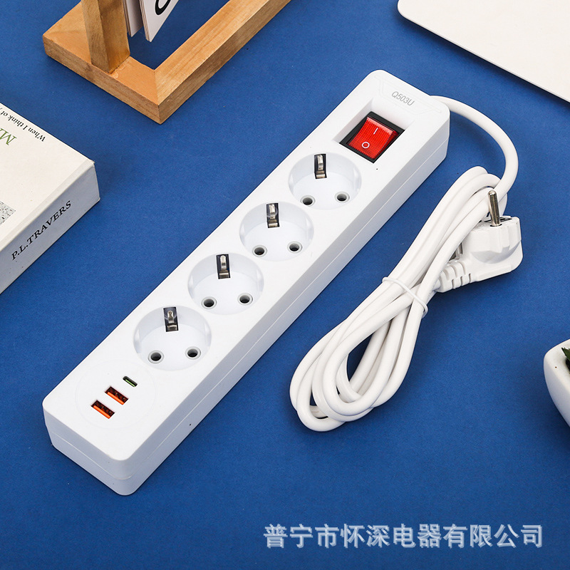 2USB + 1PD enchufe tablero enchufe multifunción enchufe multipuerto mayorista de estilo europeo