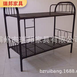 定制黑色金属双层床上下铺床宿舍出租屋高低床儿童成人通用钢架床