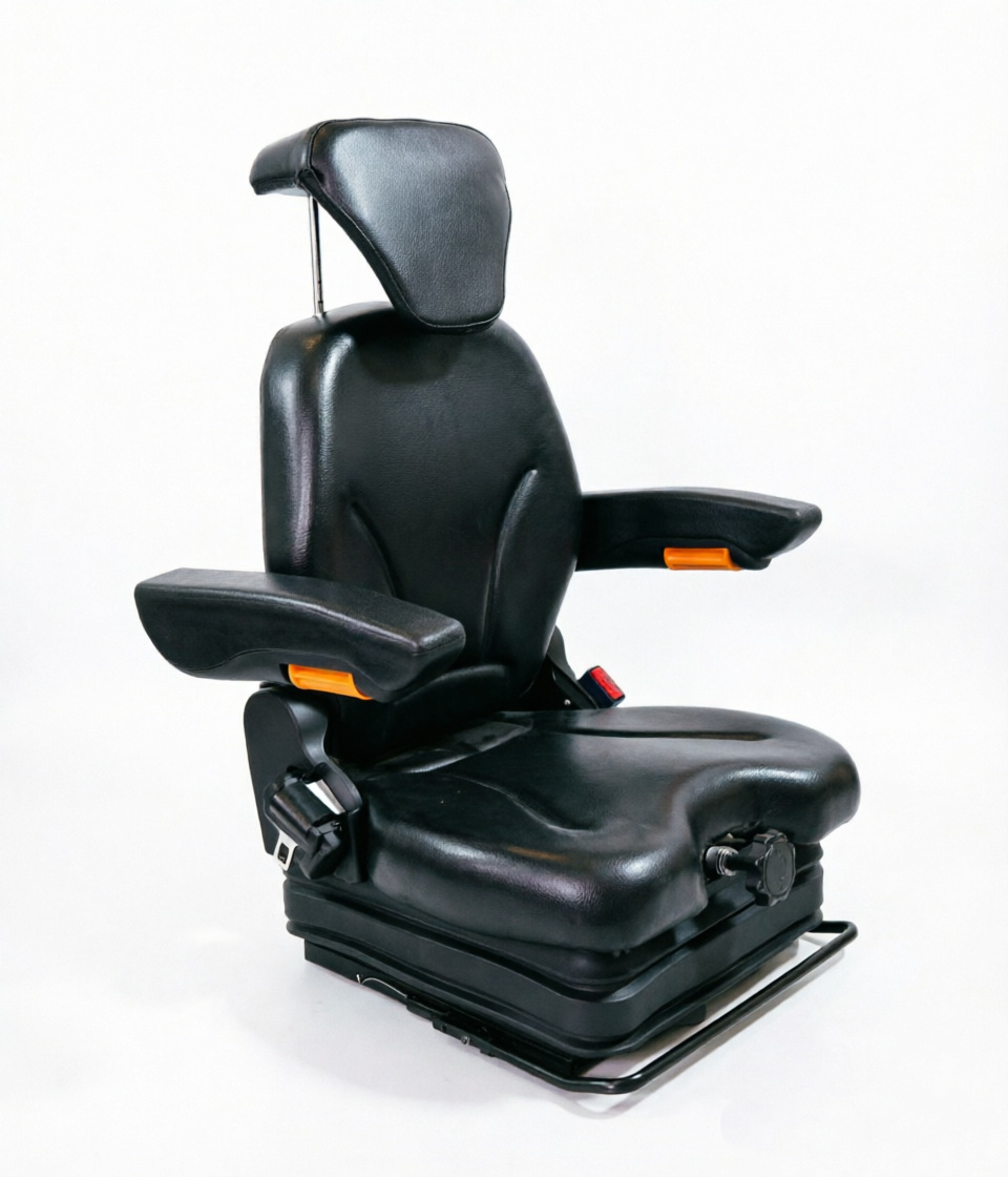 Engineering vehicle mechanical shock-absorbing forklift seat, agricultural machinery seat with sliding rail, high-end universal loading vehicle seat