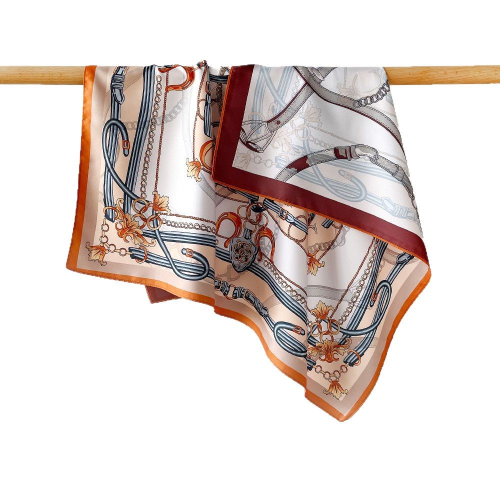 Silk Scarf For Women 70cm Square Twill Double Sided Printed Fashionable Professional Collar Shawl_voghion.com