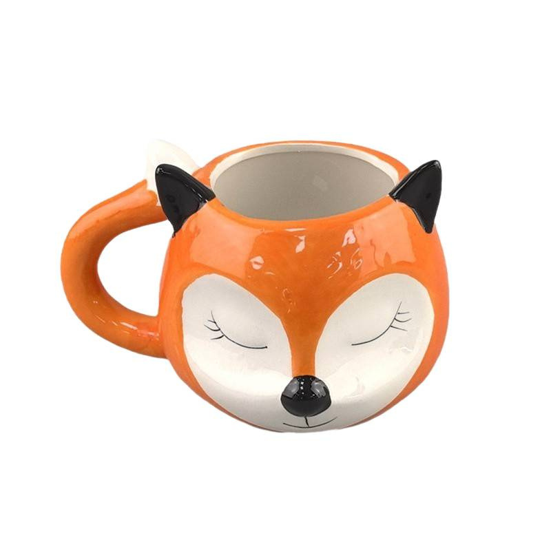Selección estricta de tazas de cerámica, tazas de zorro encantadoras, tazas de leche de dibujos animados, tazas de agua de animales