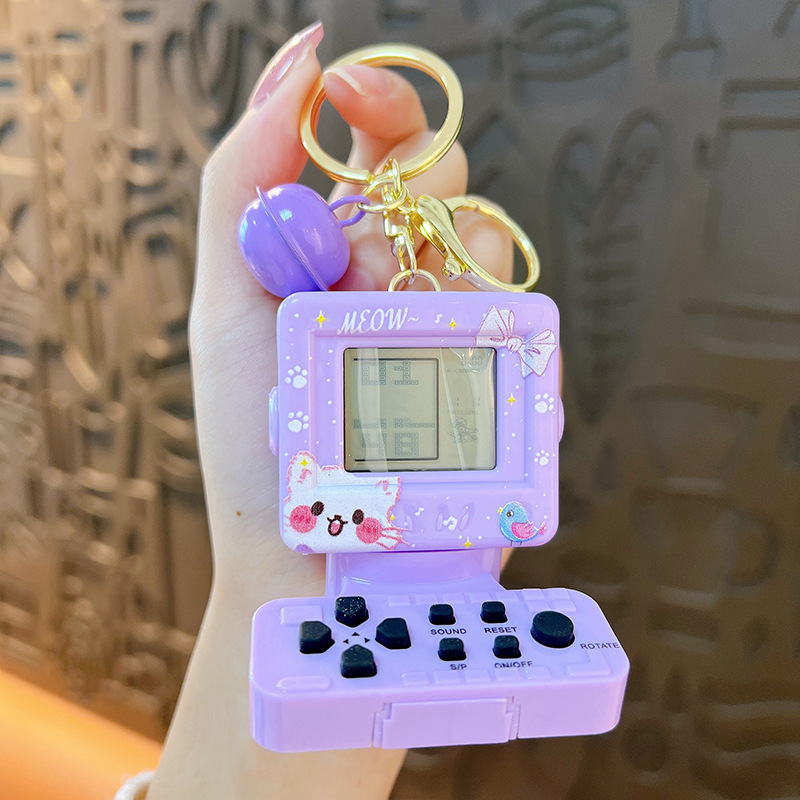 クリエイティブハンドヘルドロシアブロックゲーム機キーホルダー携帯バッグアクセサリー玩具プレゼント卸売り