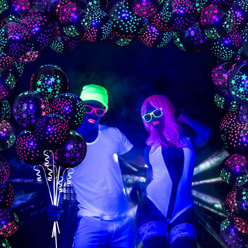 Feliz cumpleaños Neon Glow Balloons Glow in Blacklight Fluores