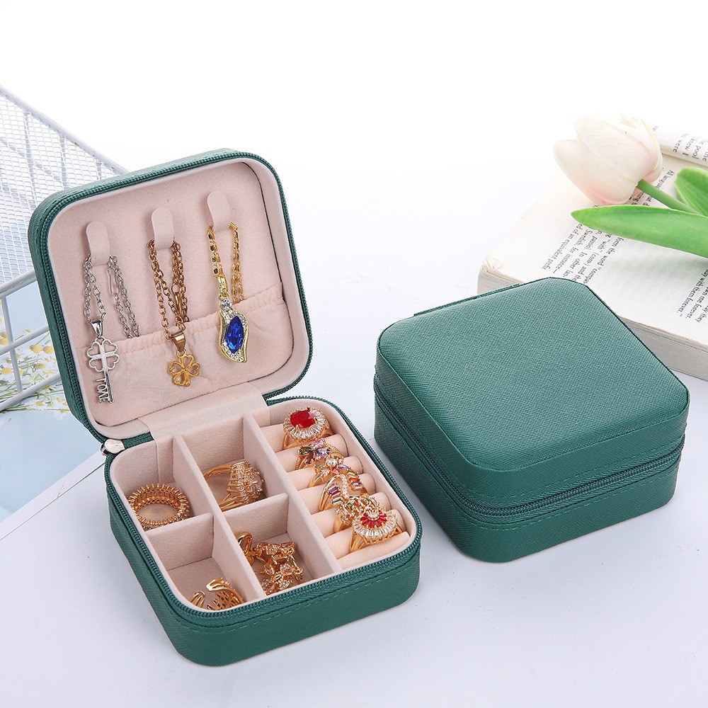 Joyería portátil transfronteriza caja de almacenamiento exquisita caja de joyería alta costura collar anillo caja de joyería de viaje