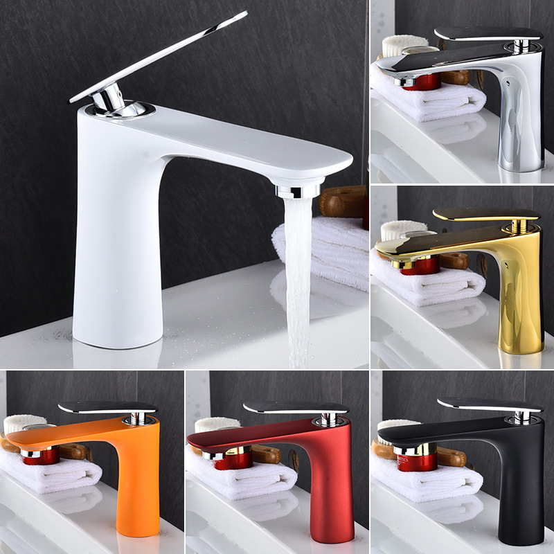 Bathroom Cabinet Black Gold Hot and Cold White Faucet All Copper Toilet Counter Basin Wash Basin Basin Faucet