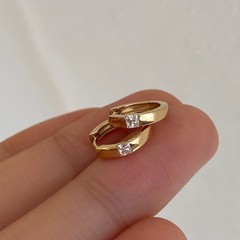 S 925純銀メッキ18k黄金角ドリルミニ耳輪耳輪耳輪シンプルなセット