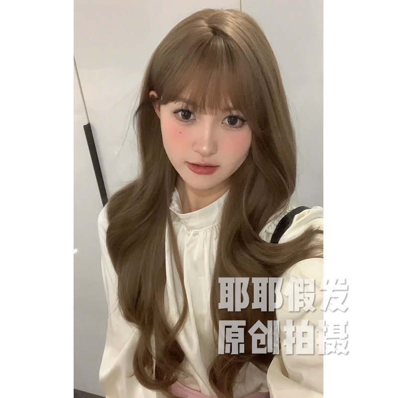 Cross-Border Wig Female Daily Popular Sweet Lolita Natural New Long Curly Hair with Bangs Jk Full Headgear Style
