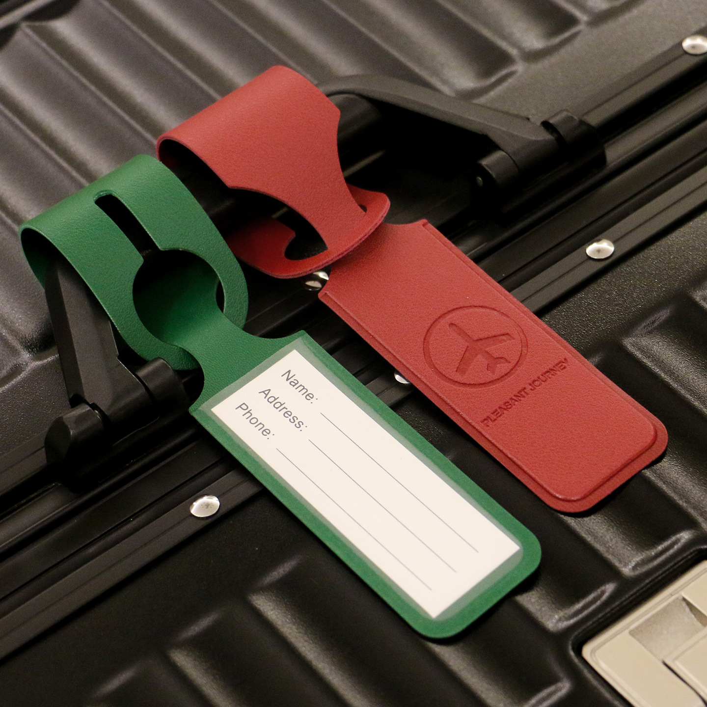 Cross-Border In-Stock Items Available in 9 Colors, Customizable with Company Logo, Pu Leather Hanging Luggage Tags, Checked Baggage Tags, Hang Tags