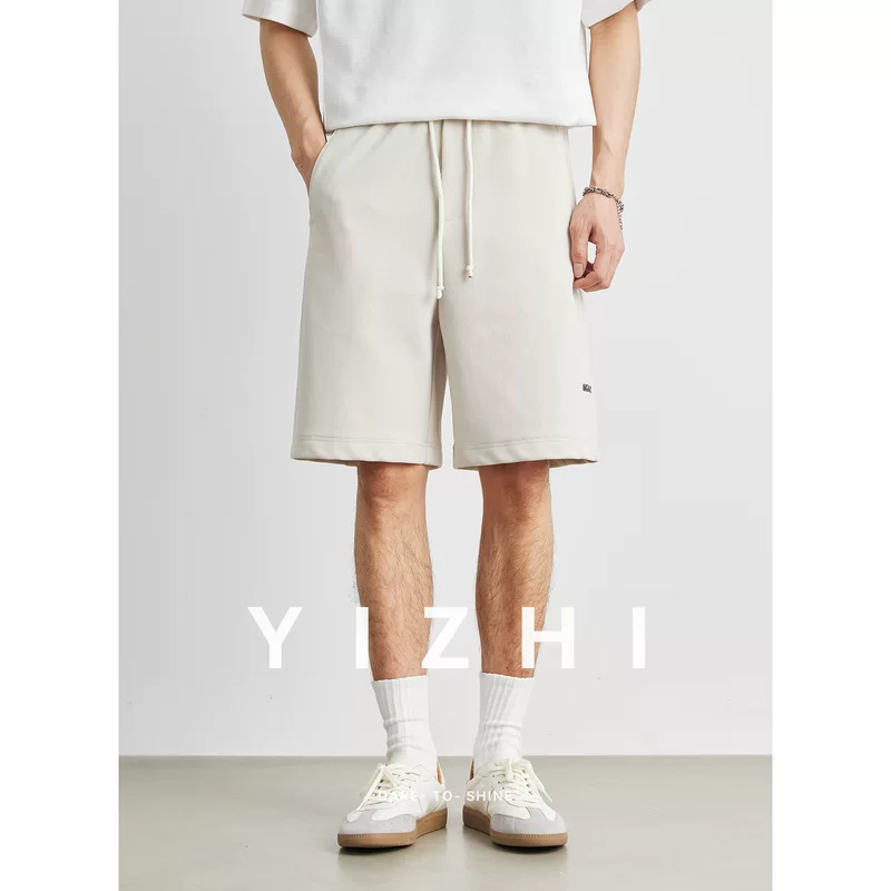 Summer shorts, sports retro trousers for leisure, with embroidery, oversize
