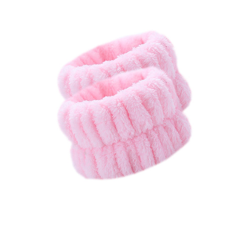 European and American Amazon cross-border plush solid color face wash wrist sports bracelet waterproof hand wash wristband can be vacuumed