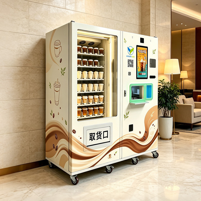 Multifunctional coffee, smoothie, and milk tea vending machine equipment for office buildings, 24-hour scan-code beverage unmanned vending machine Multifunctional coffee, smoothie, and milk tea vending machine equipment for office buildings, 24-hour scan-code beverage unmanned vending machine