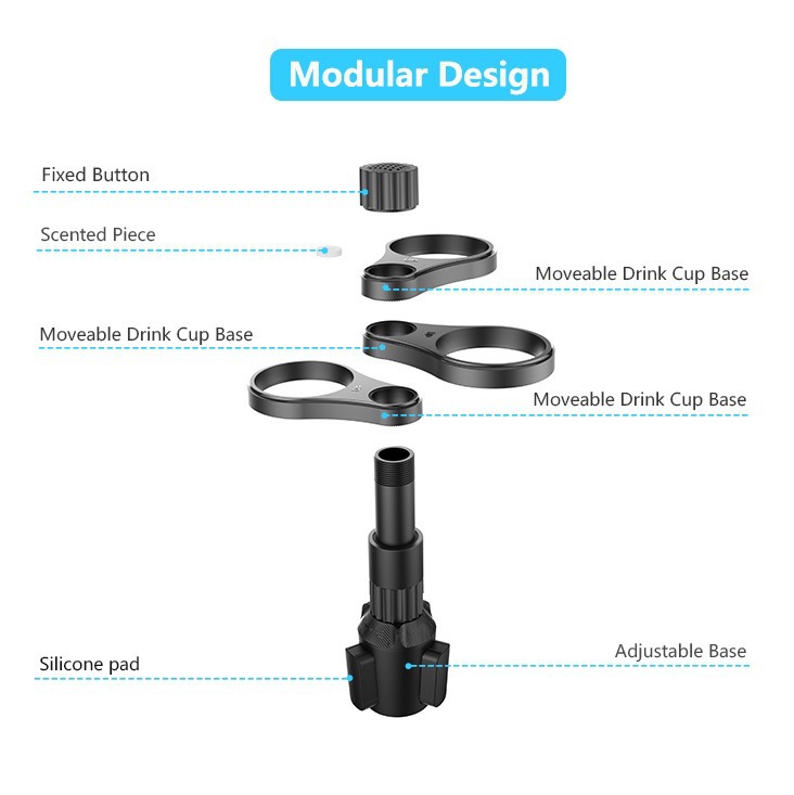 Car-Mounted Water Cup Holder, Integrated Multi-Functional Interior Rear Seat Cup Mat, Car Modification Special Cup Holder, Round Beverage Coffee Holder