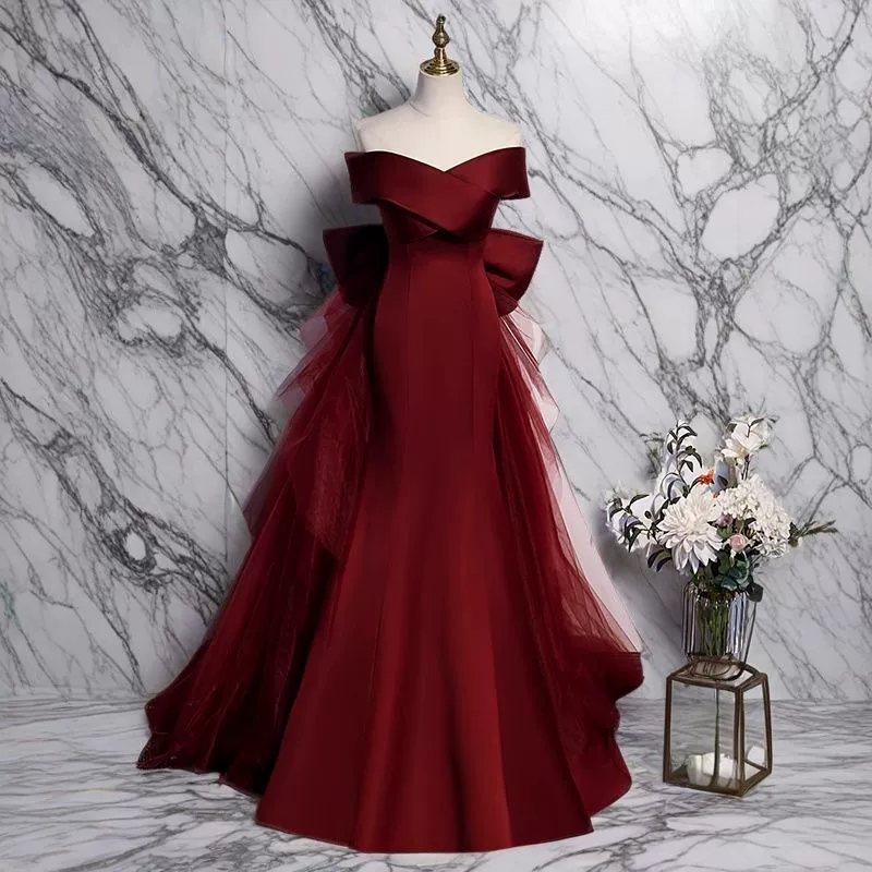 Вечернее платье русалки для сольного вокального выступления, тоста, помолвки, ведущего, элитного легкого свадебного шенилла.