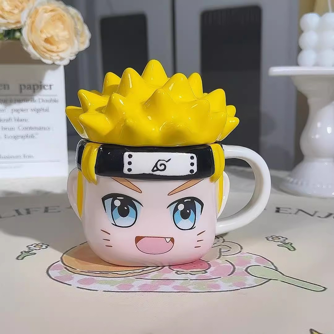 Taza de marca Hokage con cubierta de animación taza de agua taza de cerámica con personalidad creativa taza de leche de moda