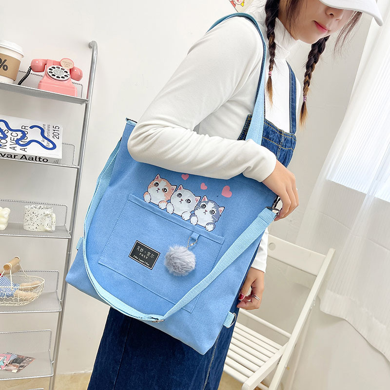 Large-capacity canvas bag 2024 new style fashionable and trendy student class bag, Korean-style simple tutorial bag, one-piece consignment details Picture