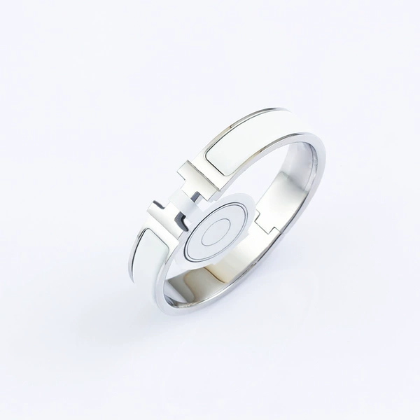 High version H bracelet. Silver+white