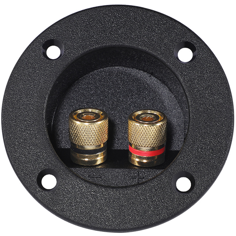 Poste de conexión de cobre redondo de dos posiciones Caja de conexión de altavoz Tablero de conexión de altavoz HIFI Audio Accesorios de bricolaje 48B