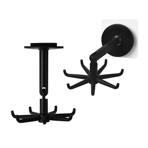 Upgraded multifunctional rotating 7-claw hook for kitchen storage 360-degree traceless hook for home use without punching and sticky hook