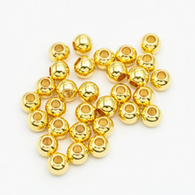 18K古法小金珠黄金珠珍珠手串散珠隔珠定位珠转珠diy手链材料W198