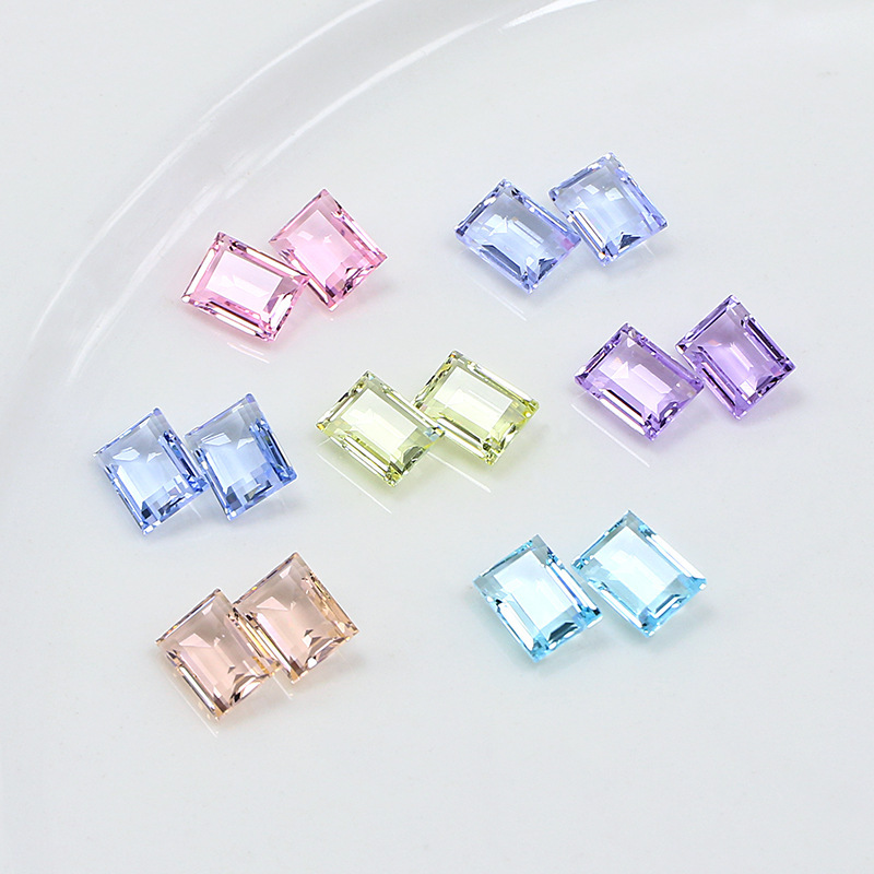 Dongzhou Crystal 6×8 Transparent Small Ice Sugar Nail Art Rhinestones Artificial Crystal Ice Transparent Non-Plated Pointed Bottom Rhinestones for Nail Decoration