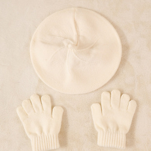 Popular Cross-Border European and American Children's Beret Gloves Two-Piece Set Autumn and Winter New Baby Hats