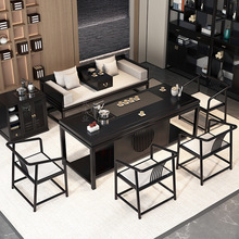 茶桌新中式禅意小户型功夫茶室新中式茶桌椅酸色简约办公家具