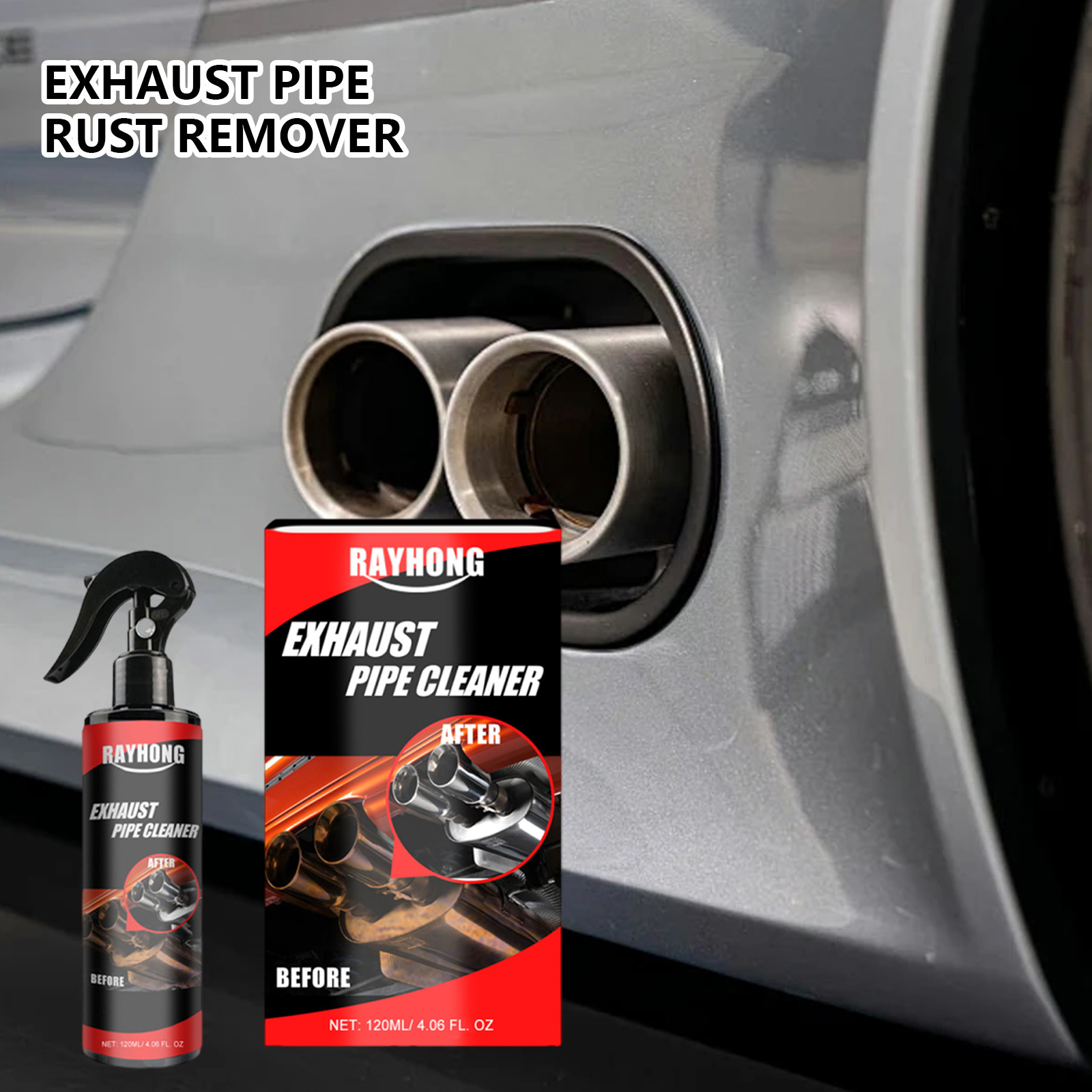 Rayhong Car Exhaust Pipe Rust Remover Multifunctional Anti-Rust Metal Exhaust Pipe Equipment Maintenance Cleaner